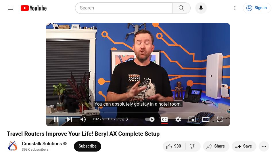 Screenshot of youtube.com: Travel Routers Improve Your Life [video]