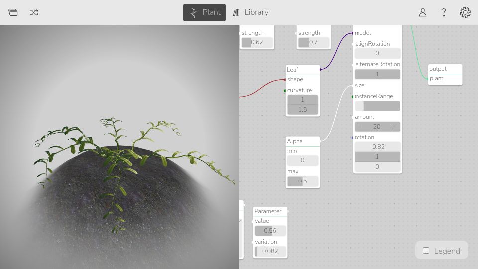 Screenshot of plant.max-richter.dev: Show HN: Simulate 3D plants in the browser