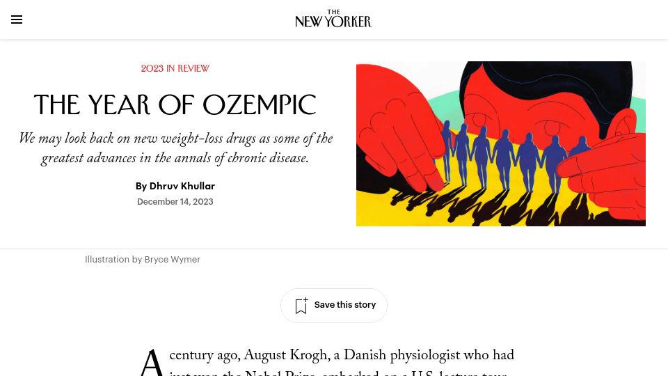 Screenshot of newyorker.com: The Year of Ozempic