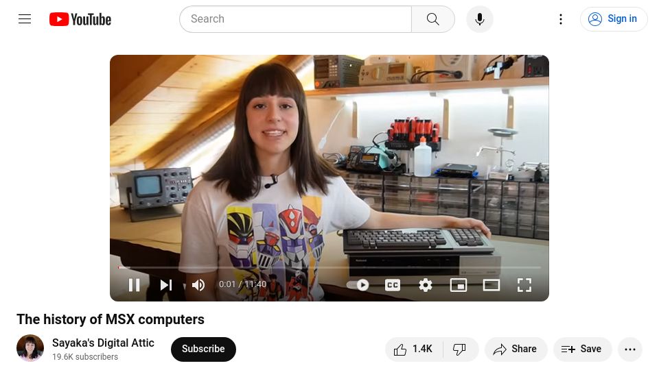 Screenshot of youtube.com: The history of MSX computers [video]