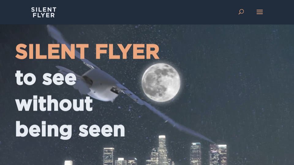Screenshot of silentflyer.tech: Silent Flyer – A Birdlike Drone