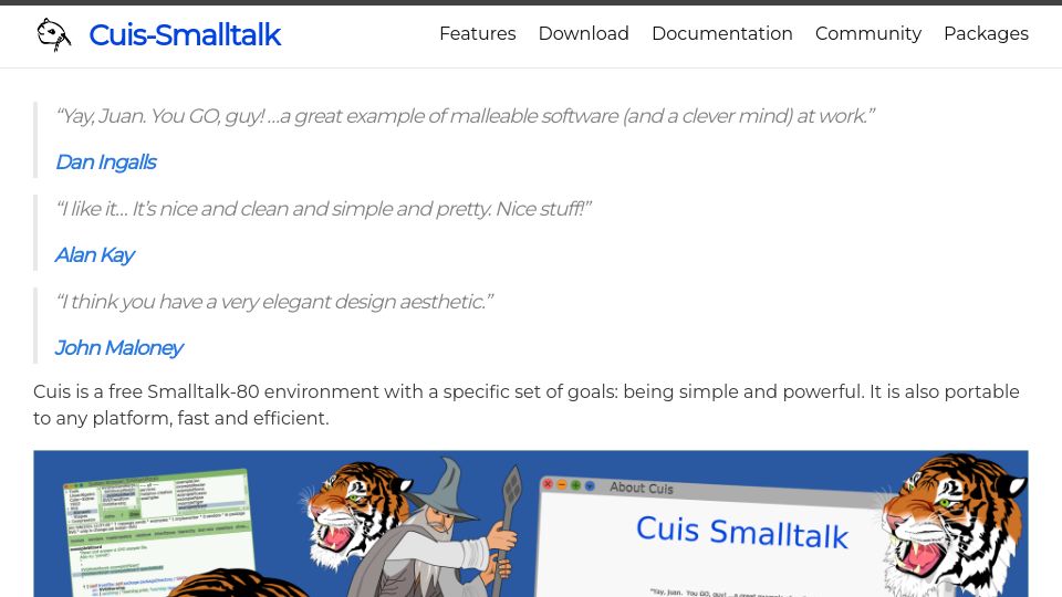Screenshot of cuis.st: Cuis-Smalltalk