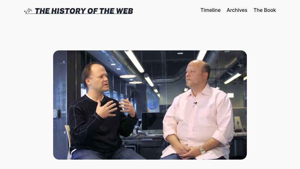 Screenshot of thehistoryoftheweb.com: Building ColdFusion for the Web