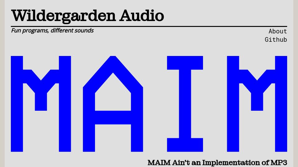 Screenshot of wildergardenaudio.com: Show HN: Audio plugin for circuit-bent MP3 compression sounds