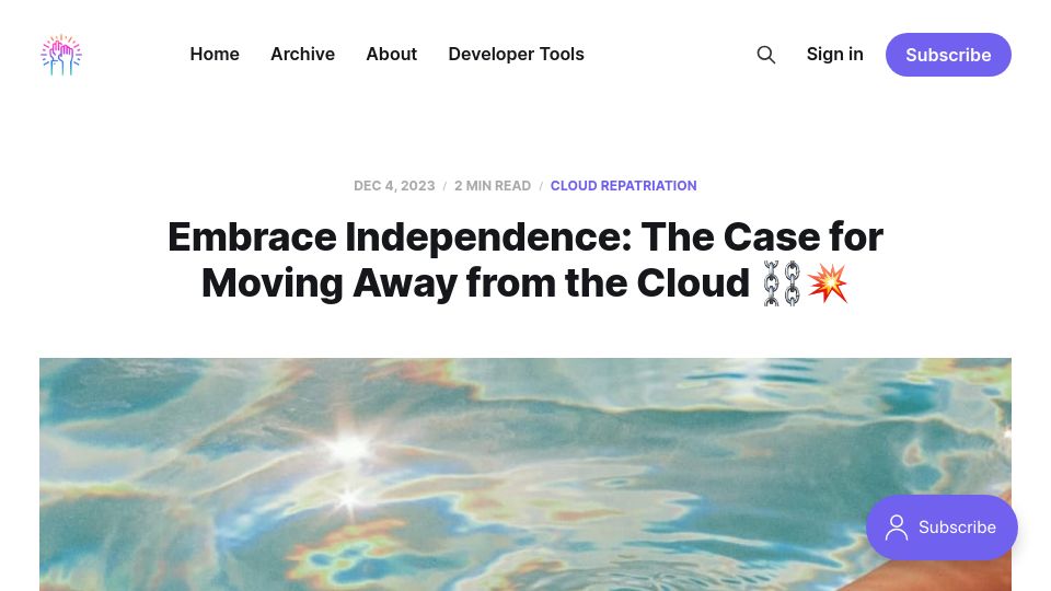 Screenshot of blog.golivecosmos.com: A case for moving away from the cloud and embracing local storage solutions