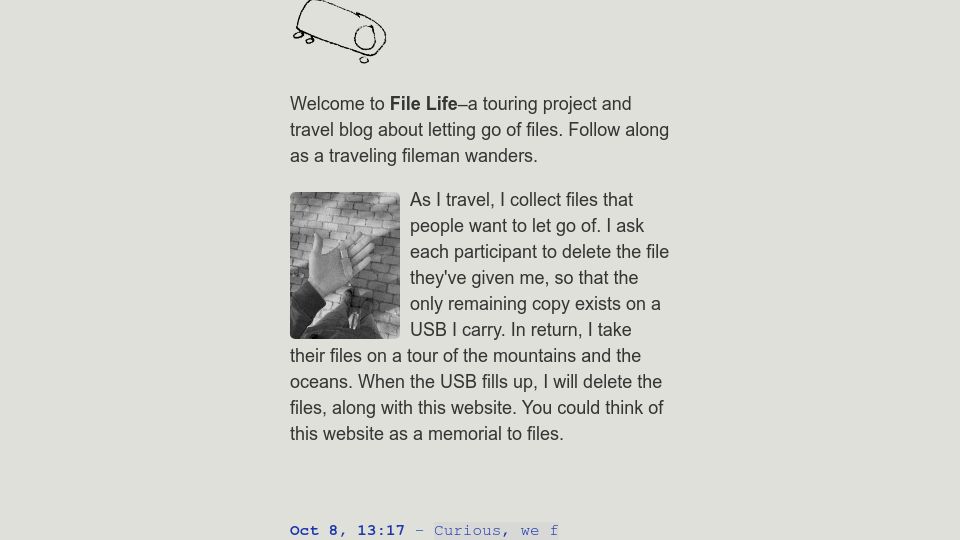 Screenshot of filelife.tours: File Life