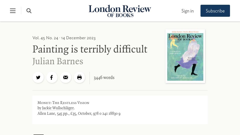 Screenshot of lrb.co.uk: Painting is Terribly Difficult