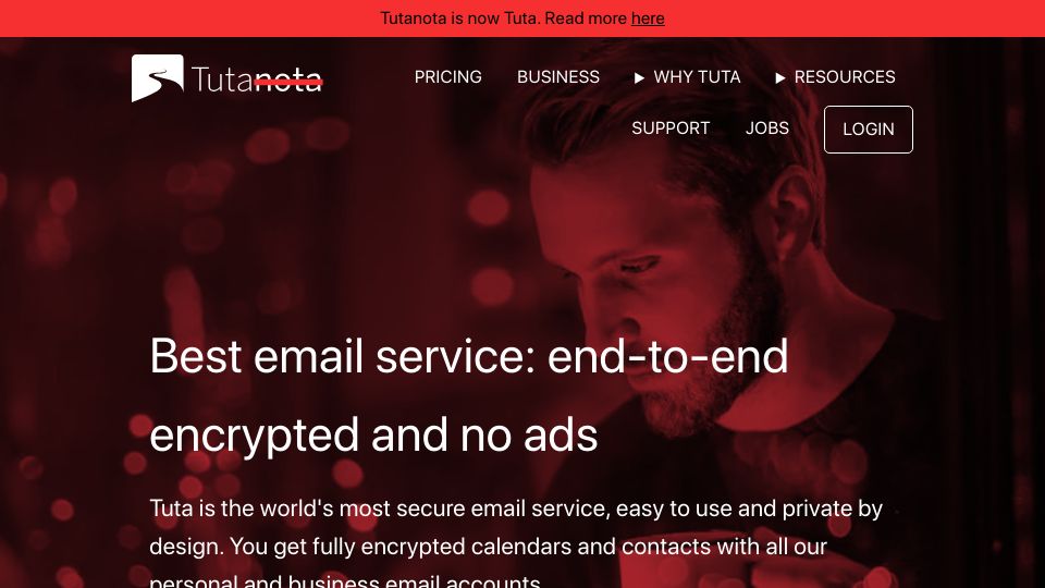 Screenshot of tuta.com: Microsoft Outlook Blocking All Email from Tutanota.com Domain as Spam