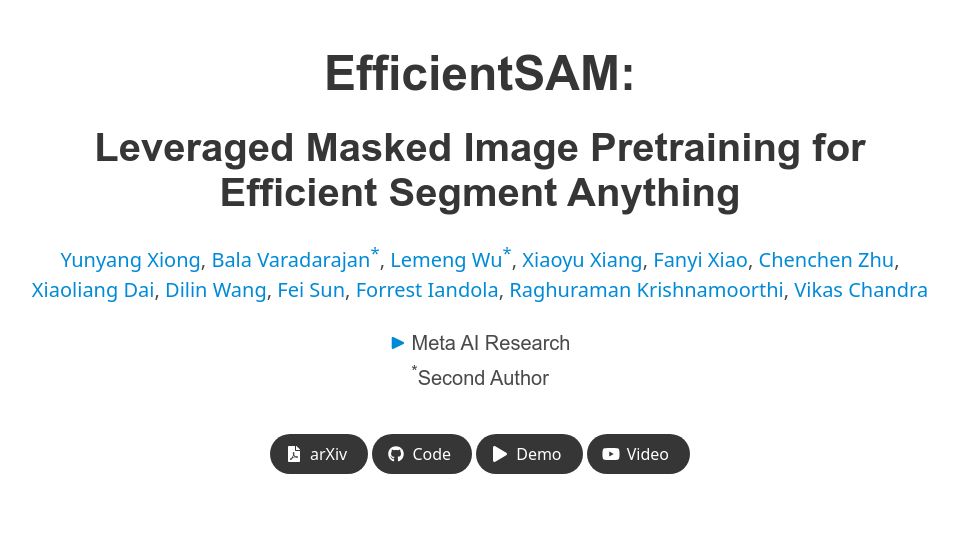 Screenshot of yformer.github.io: EfficientSAM