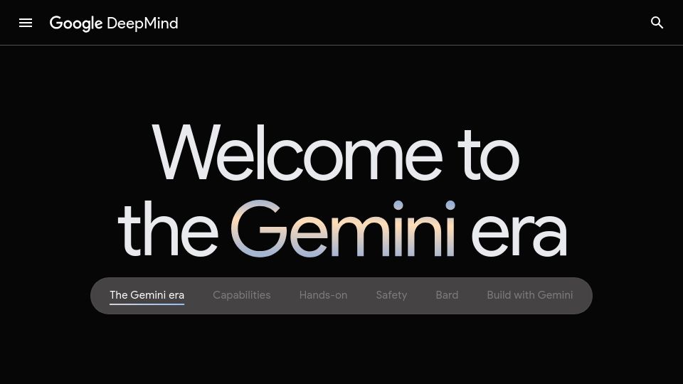 Screenshot of deepmind.google: Gemini AI