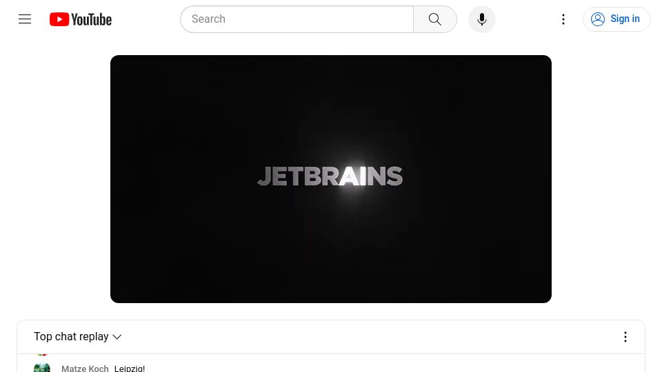 Screenshot of youtube.com: JetBrains AI Launch Event [video]