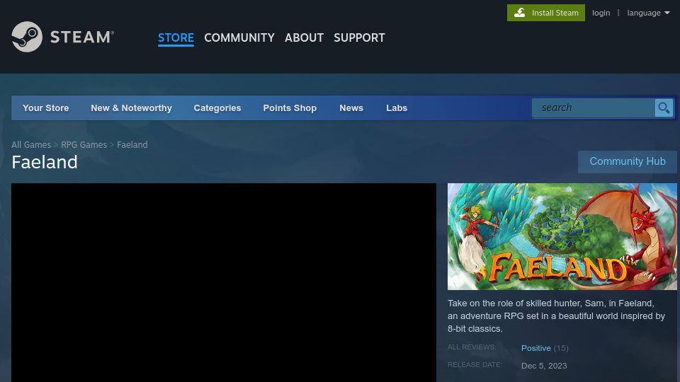 Screenshot of store.steampowered.com: Faeland