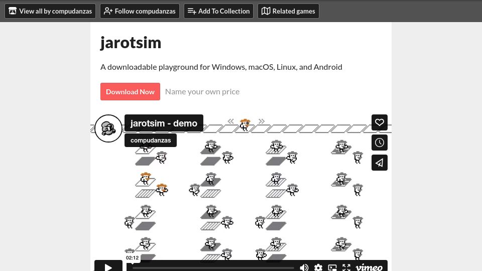 Screenshot of compudanzas.itch.io: Jarotsim is a playground of Turing machines