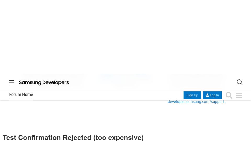 Screenshot of forum.developer.samsung.com: Problems on the Galaxy Store