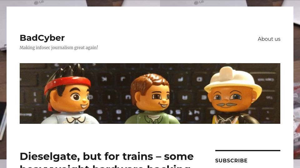 Screenshot of badcyber.com: Dieselgate, but for trains – some heavyweight hardware hacking