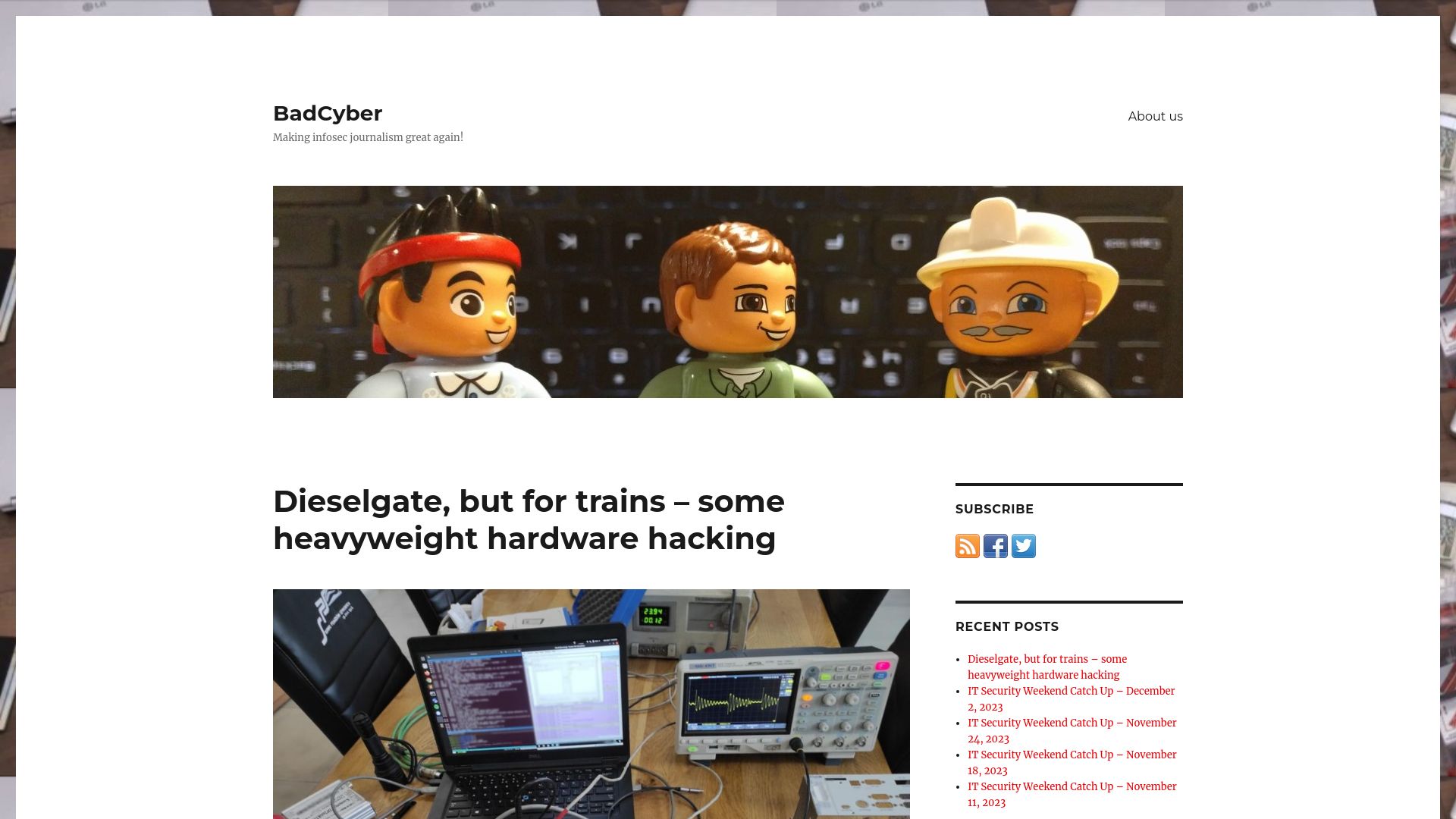 Screenshot of badcyber.com: Dieselgate, but for trains – some heavyweight hardware hacking