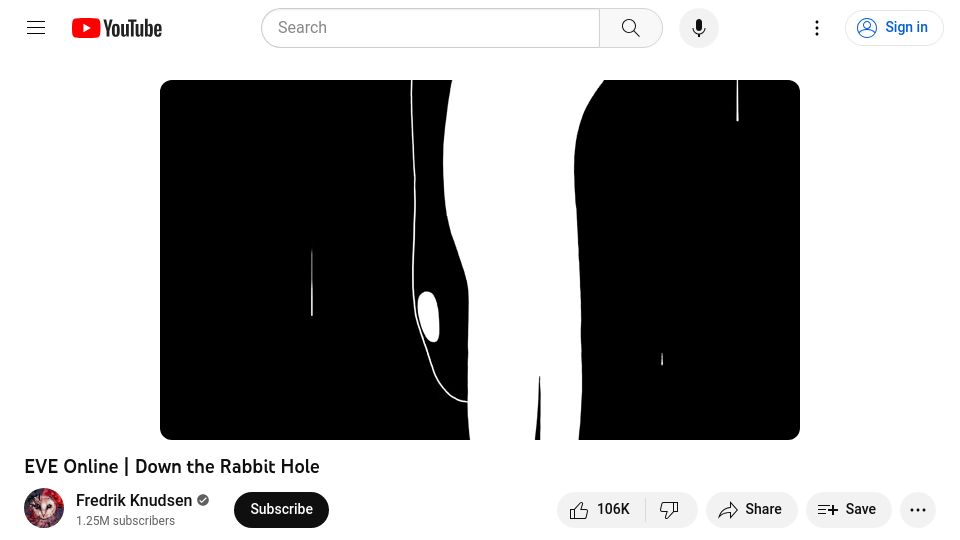 Screenshot of youtube.com: EVE Online – Down the Rabbit Hole [video]