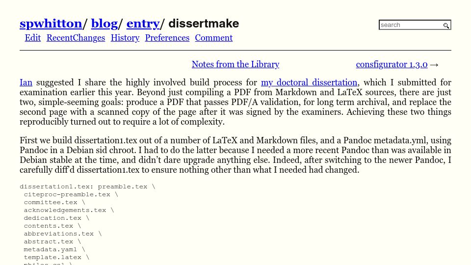 Screenshot of spwhitton.name: The highly involved build process for my doctoral dissertation