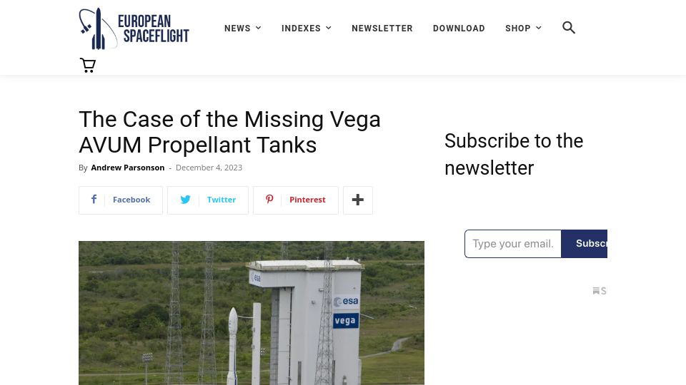 Screenshot of europeanspaceflight.com: The Case of the Missing Vega AVUM Propellant Tanks