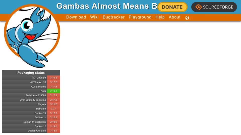 Screenshot of gambas.sourceforge.net: Gambas Almost Means BASIC