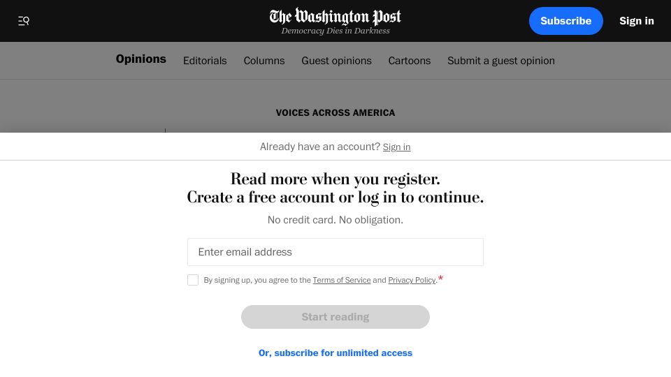 Screenshot of washingtonpost.com: California greenlights jaywalking. It’s a step in the right direction