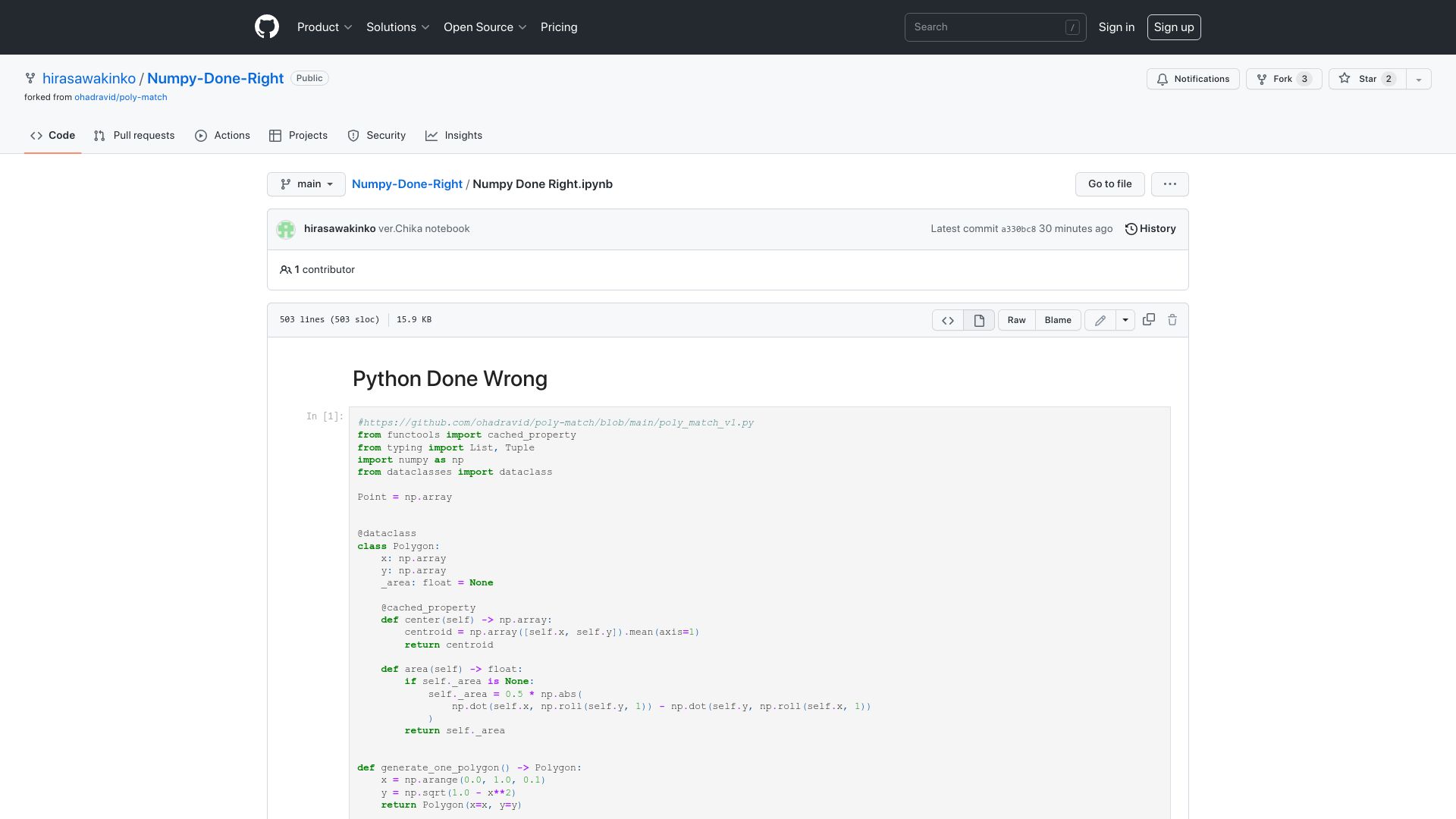 Screenshot of github.com: Optimized Rust is Still Slower Than Python+NumPy