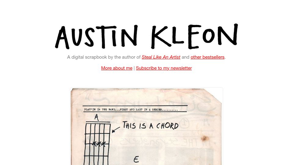 Screenshot of tumblr.austinkleon.com: This is a Chord (2016)
