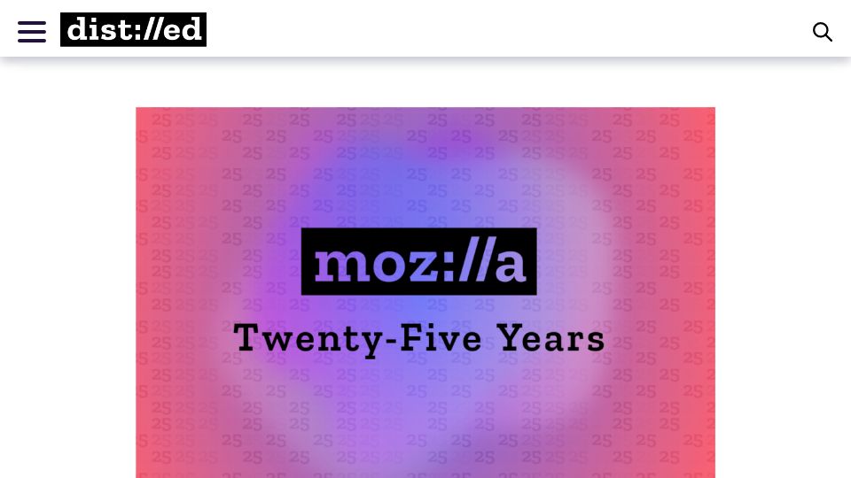 Screenshot of blog.mozilla.org: A Quarter Century of Mozilla