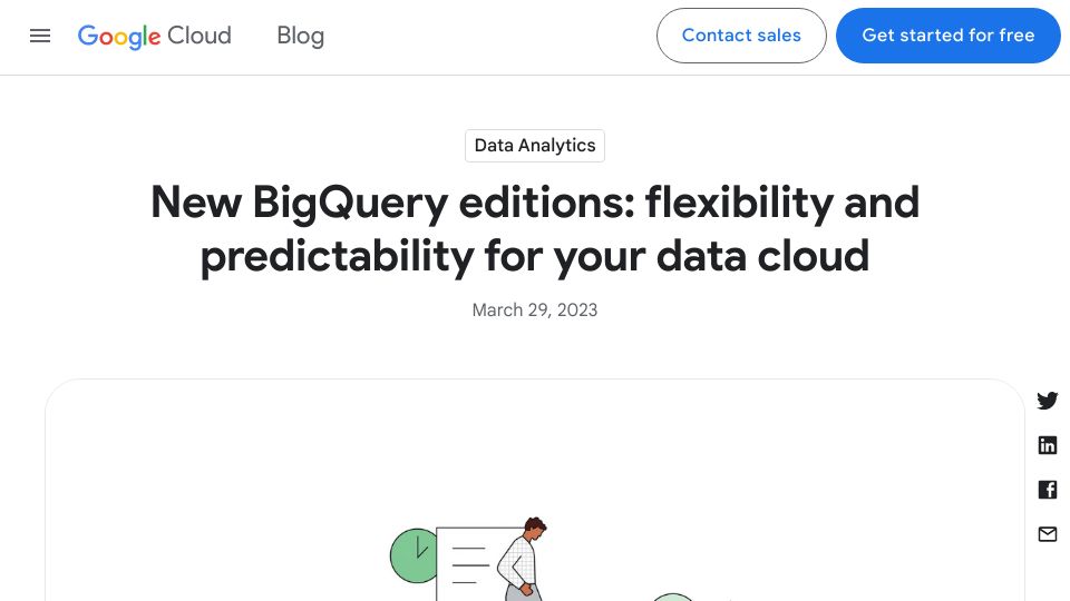 Screenshot of cloud.google.com: BigQuery prices increasing by more than 100% for many users