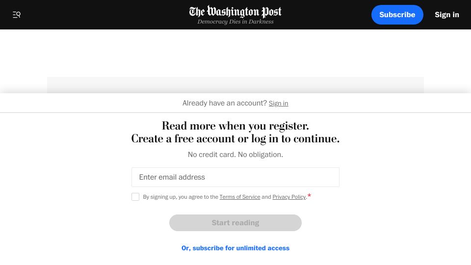 Screenshot of washingtonpost.com: Virgin Orbit to lay off 85 percent of staff, freeze operations