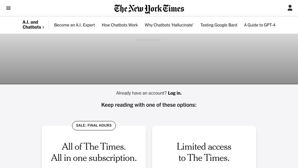 Screenshot of nytimes.com: Police relied on Clearview AI and put the wrong person in jail