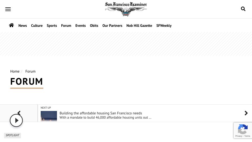 Screenshot of sfexaminer.com: SFUSD's delay of algebra 1 has created a nightmare of workarounds