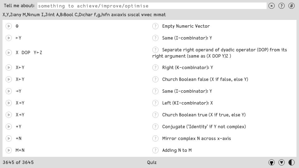 Screenshot of aplcart.info: APLcart – Find your way in APL