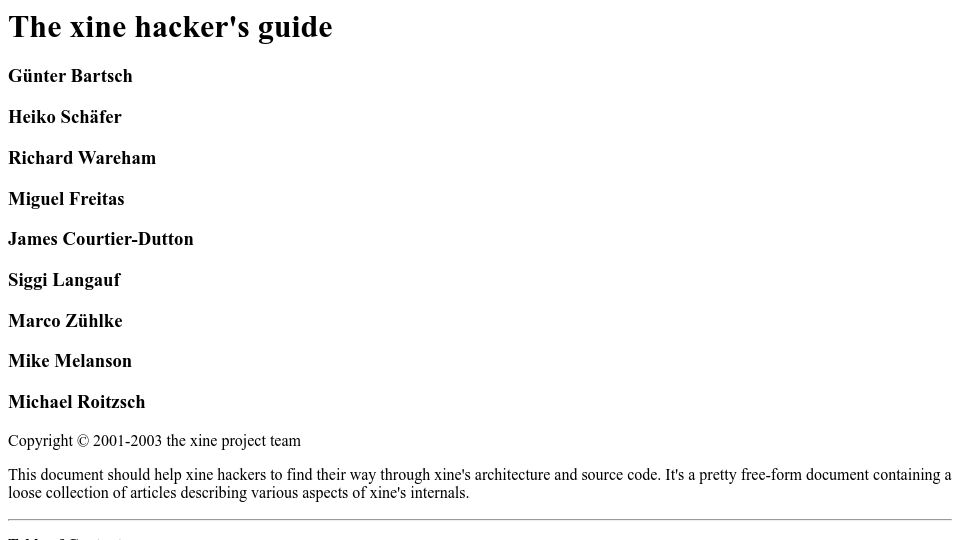 Screenshot of web.mit.edu: The xine hacker's guide (2003)