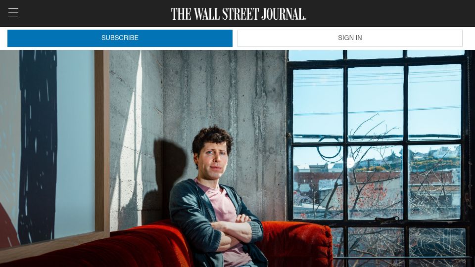 Screenshot of wsj.com: The Contradictions of Sam Altman
