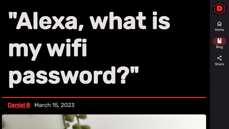 Screenshot of dragon863.github.io: Alexa, what is my wifi password?