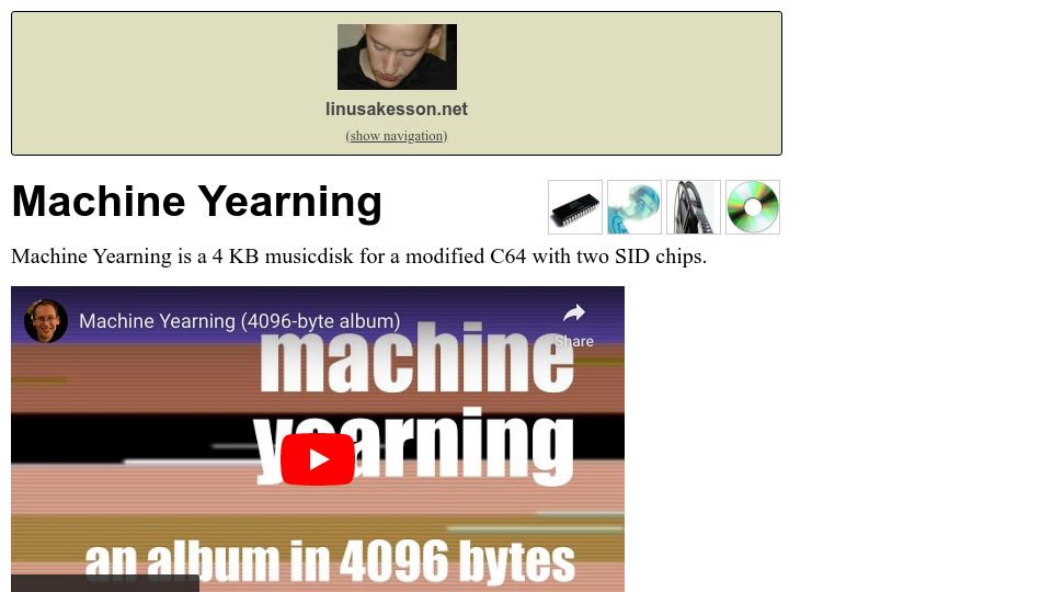 Screenshot of linusakesson.net: Machine Yearning
