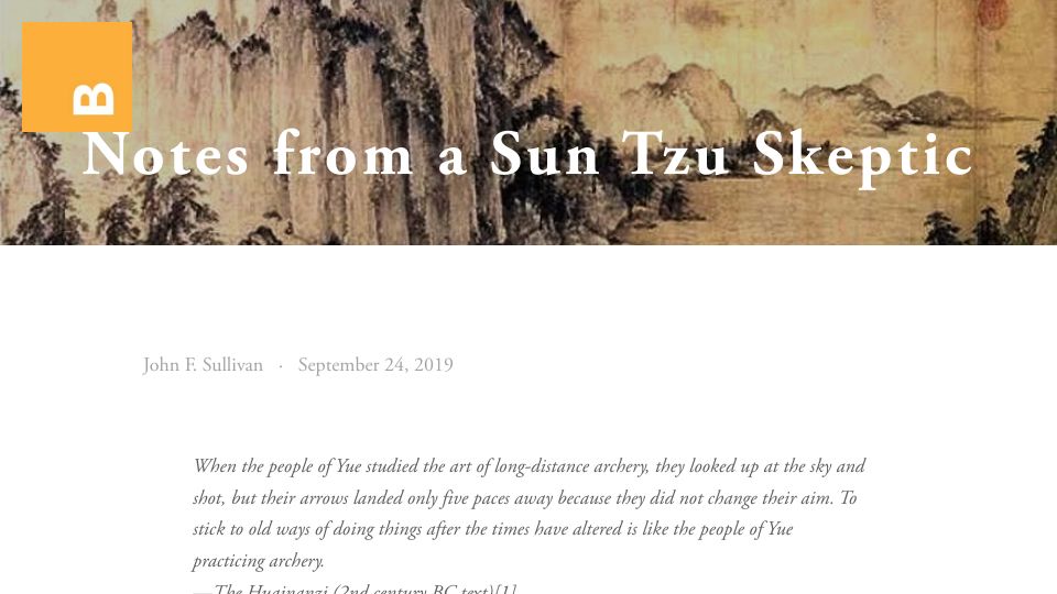 Screenshot of thestrategybridge.org: Notes from a Sun Tzu Skeptic (2019)