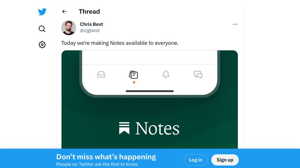 Screenshot of on.substack.com: Substack Notes Launched