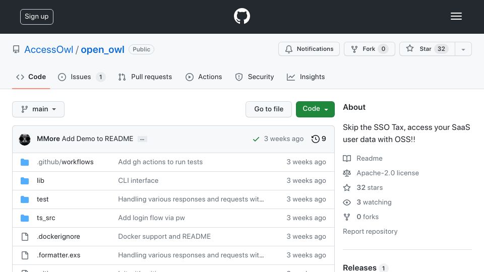 Screenshot of github.com: Show HN: Skip the SSO Tax, access your user data with OSS