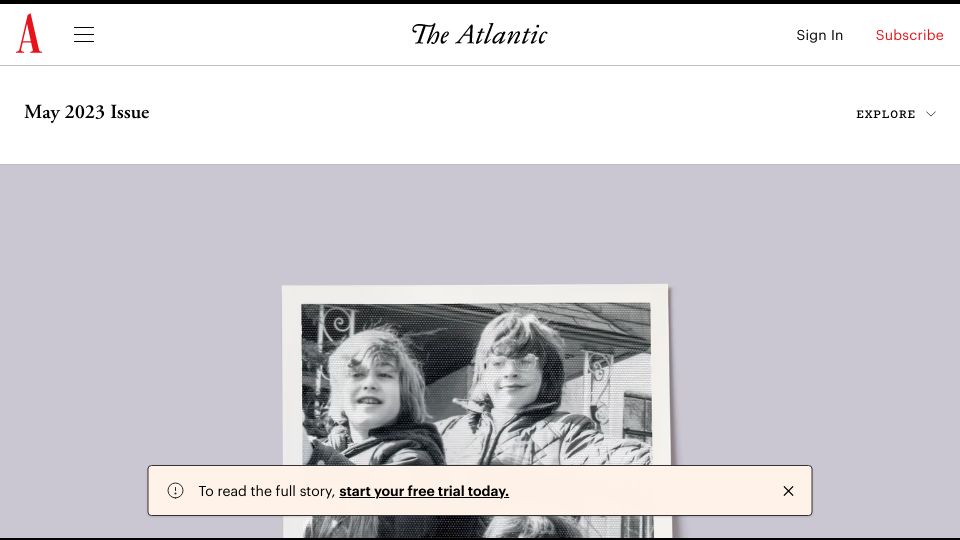 Screenshot of theatlantic.com: People with severe mental illness have been failed by a dysfunctional system