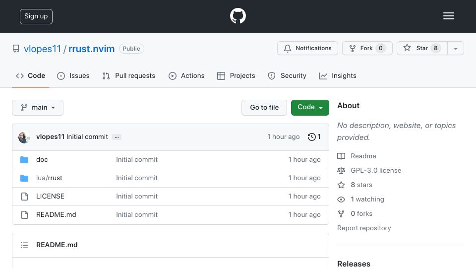 Screenshot of github.com: Rust, RR, Neovim: A perfect debug combination
