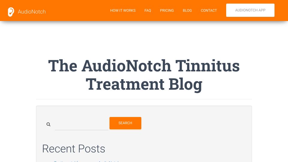Screenshot of audionotch.com: What are the most common tinnitus frequencies? (2015)