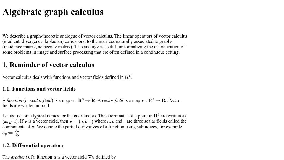 Screenshot of gabarro.org: Algebraic graph calculus (2021)