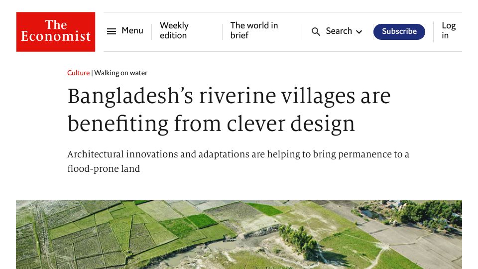Screenshot of economist.com: Bangladesh’s riverine villages are benefiting from clever design