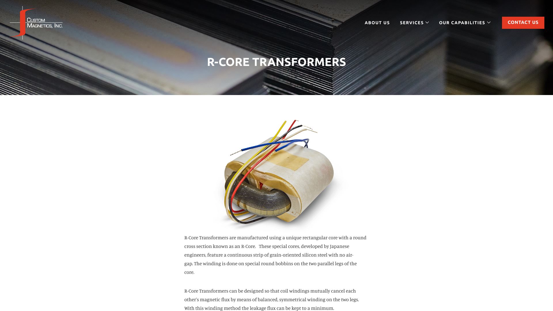 Screenshot of custommag.com: R-Core Transformers