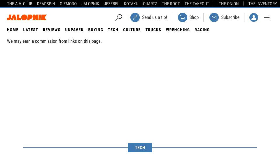 Screenshot of jalopnik.com: NYPD Can Now Shoot GPS Trackers at Your Car