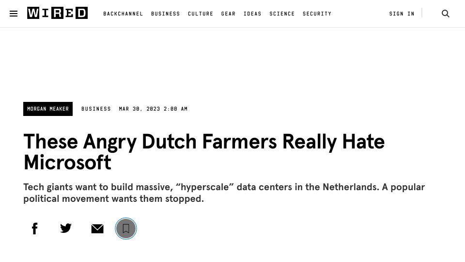 Screenshot of wired.com: These Angry Dutch Farmers Really Hate Microsoft