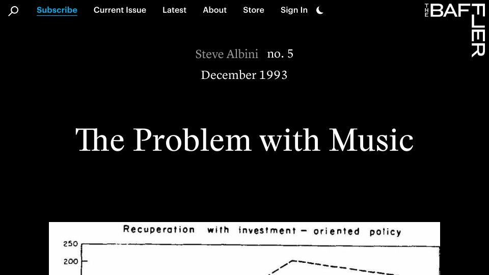 Screenshot of thebaffler.com: The Problem with Music (1993)