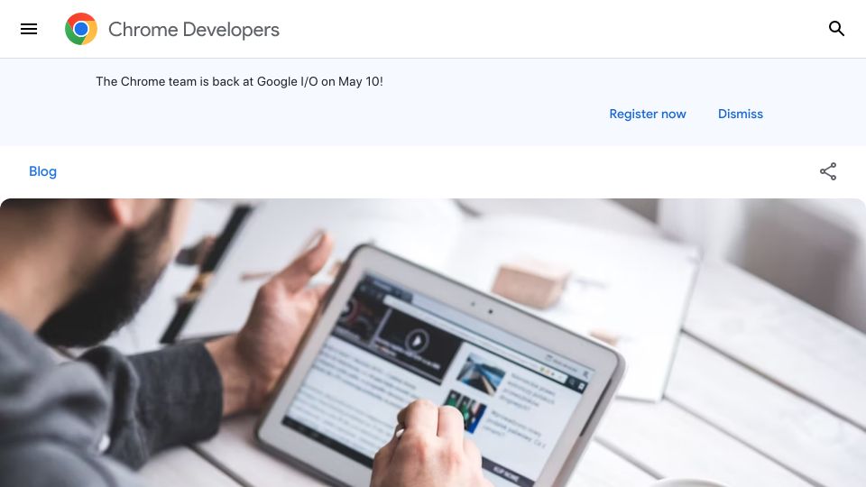 Screenshot of developer.chrome.com: Richer UI install available for desktop